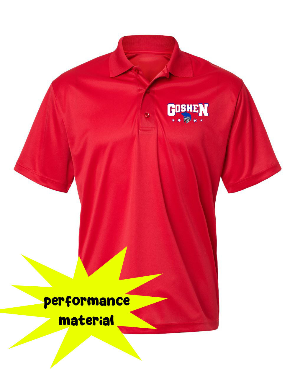 Goshen School Performance Material Polo T-Shirt Design 9