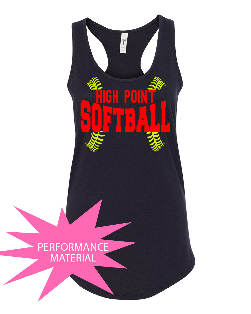 High Point Softball  Design 1 Performance Racerback Tank Top
