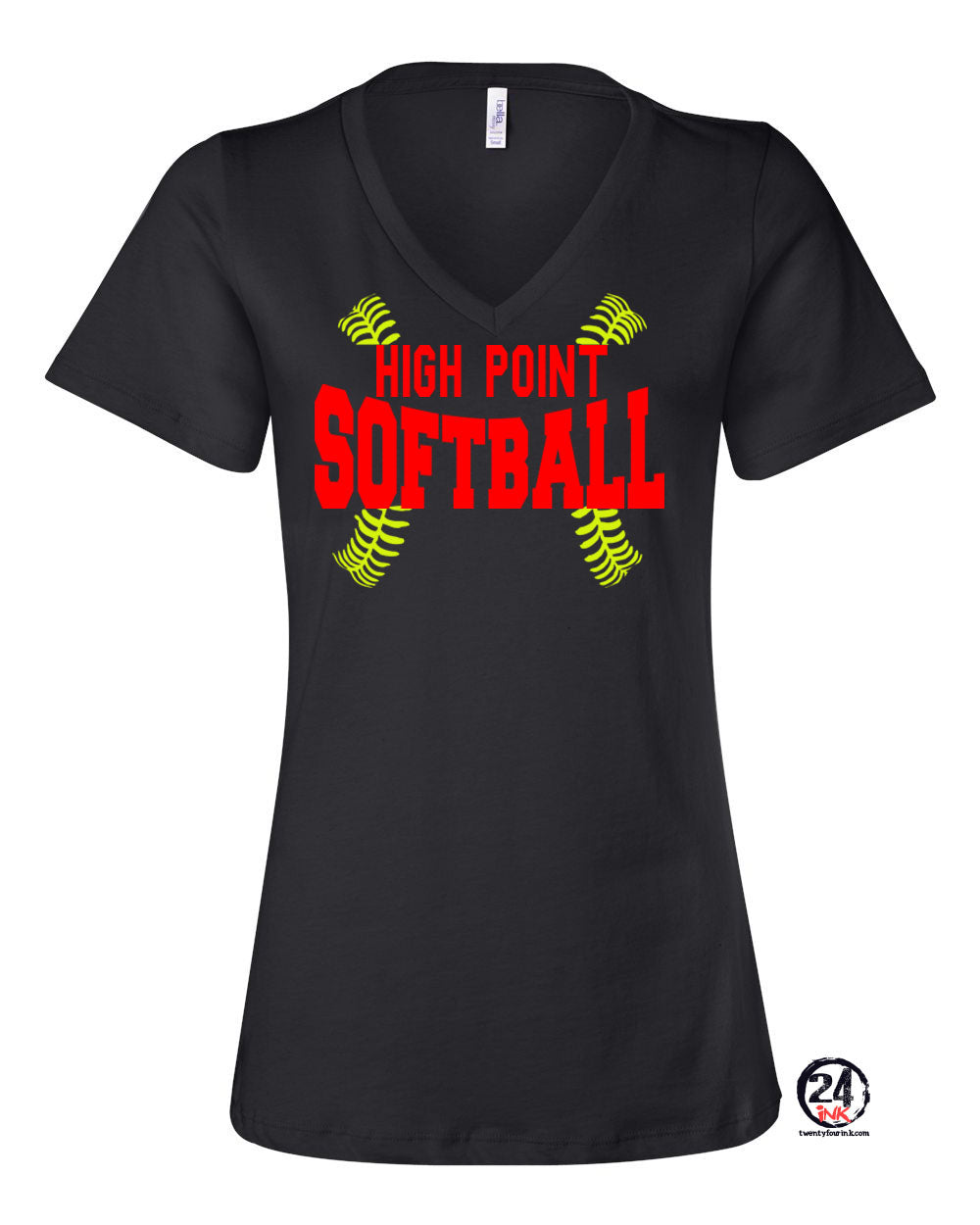 High Point Softball Design 1 V-neck T-Shirt