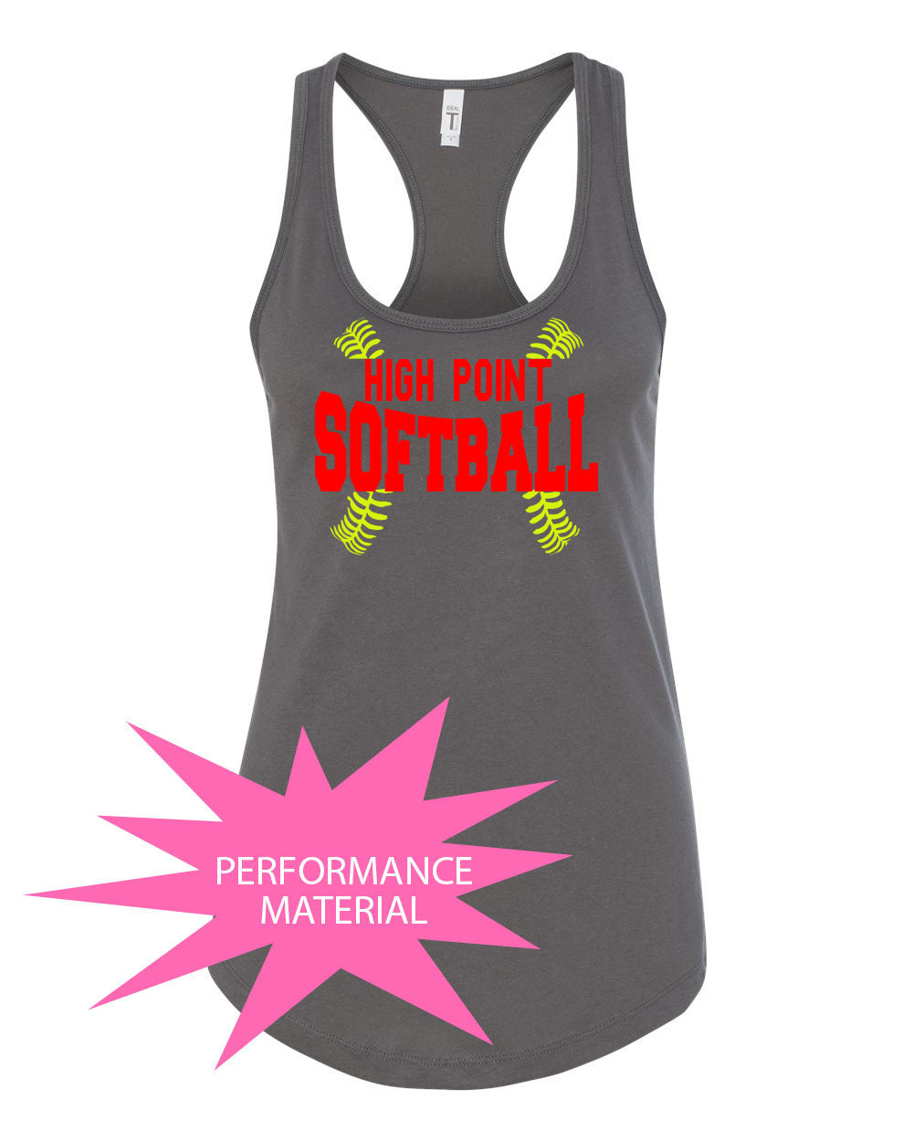 High Point Softball  Design 1 Performance Racerback Tank Top