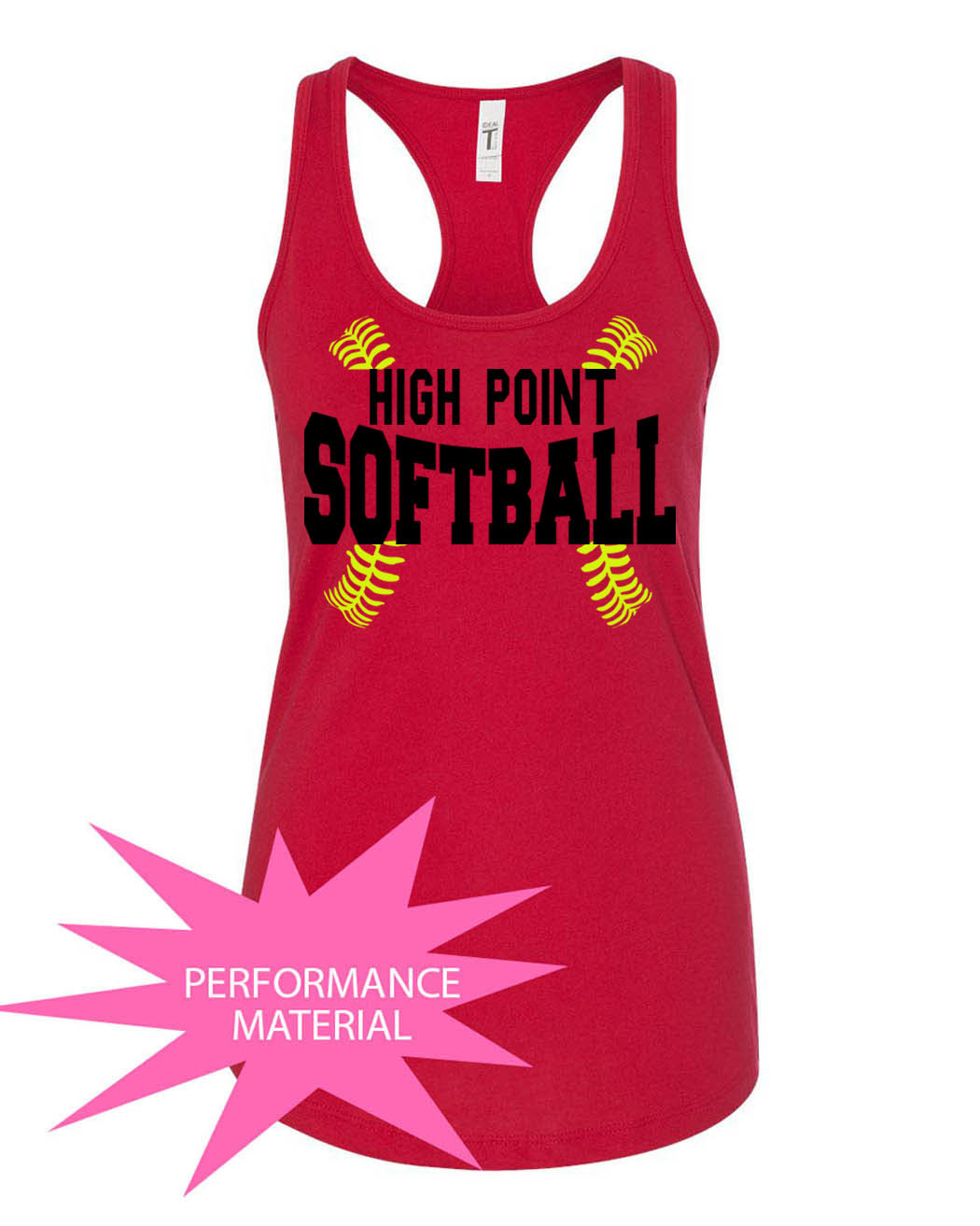 High Point Softball  Design 1 Performance Racerback Tank Top