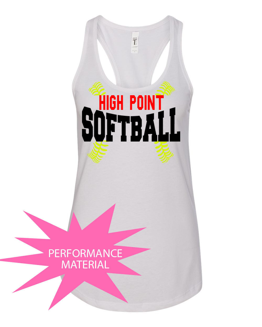 High Point Softball  Design 1 Performance Racerback Tank Top