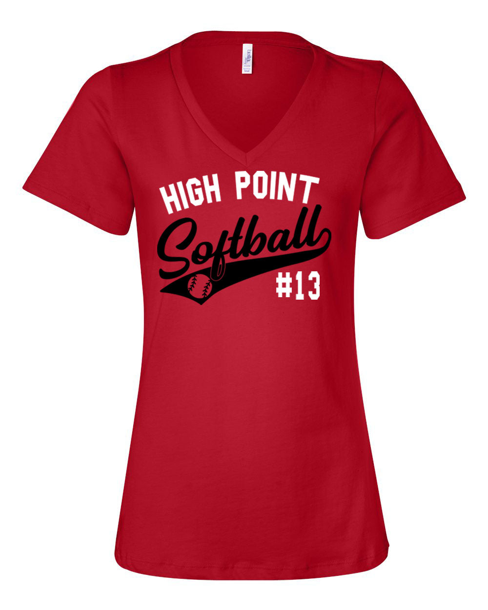 High Point Softball Design 2 V-neck T-Shirt