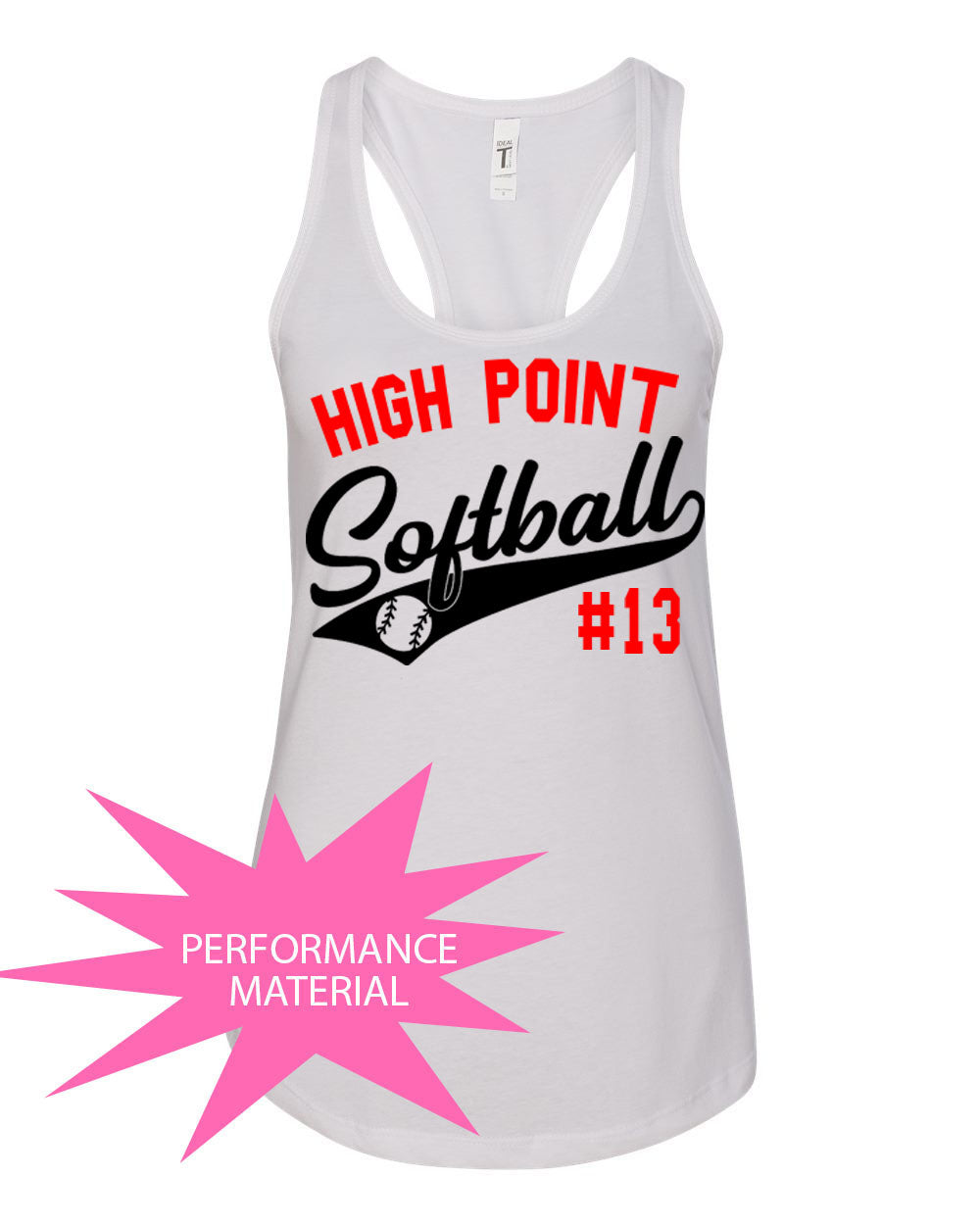 High Point Softball  Design 2 Performance Racerback Tank Top
