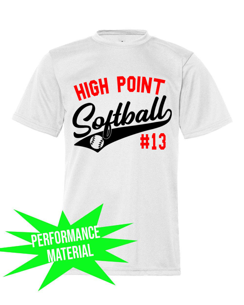 High Point Softball Performance Material design 2 T-Shirt