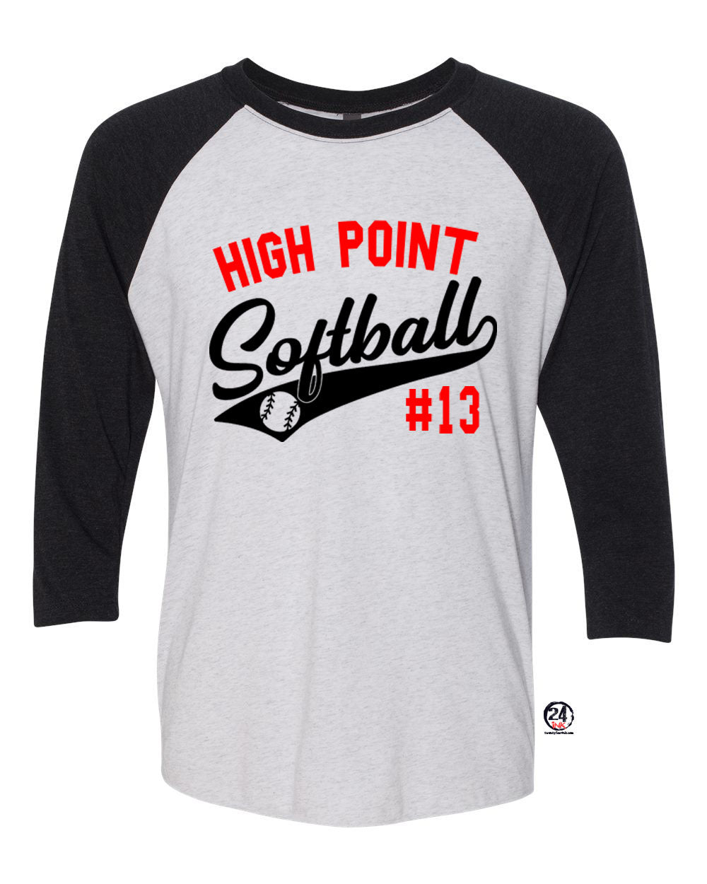 High Point Softball design 2 raglan shirt