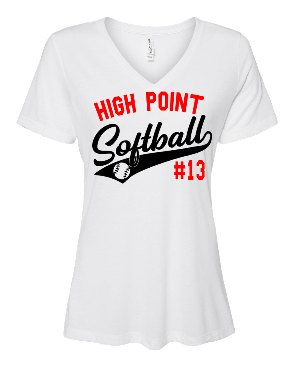 High Point Softball Design 2 V-neck T-Shirt