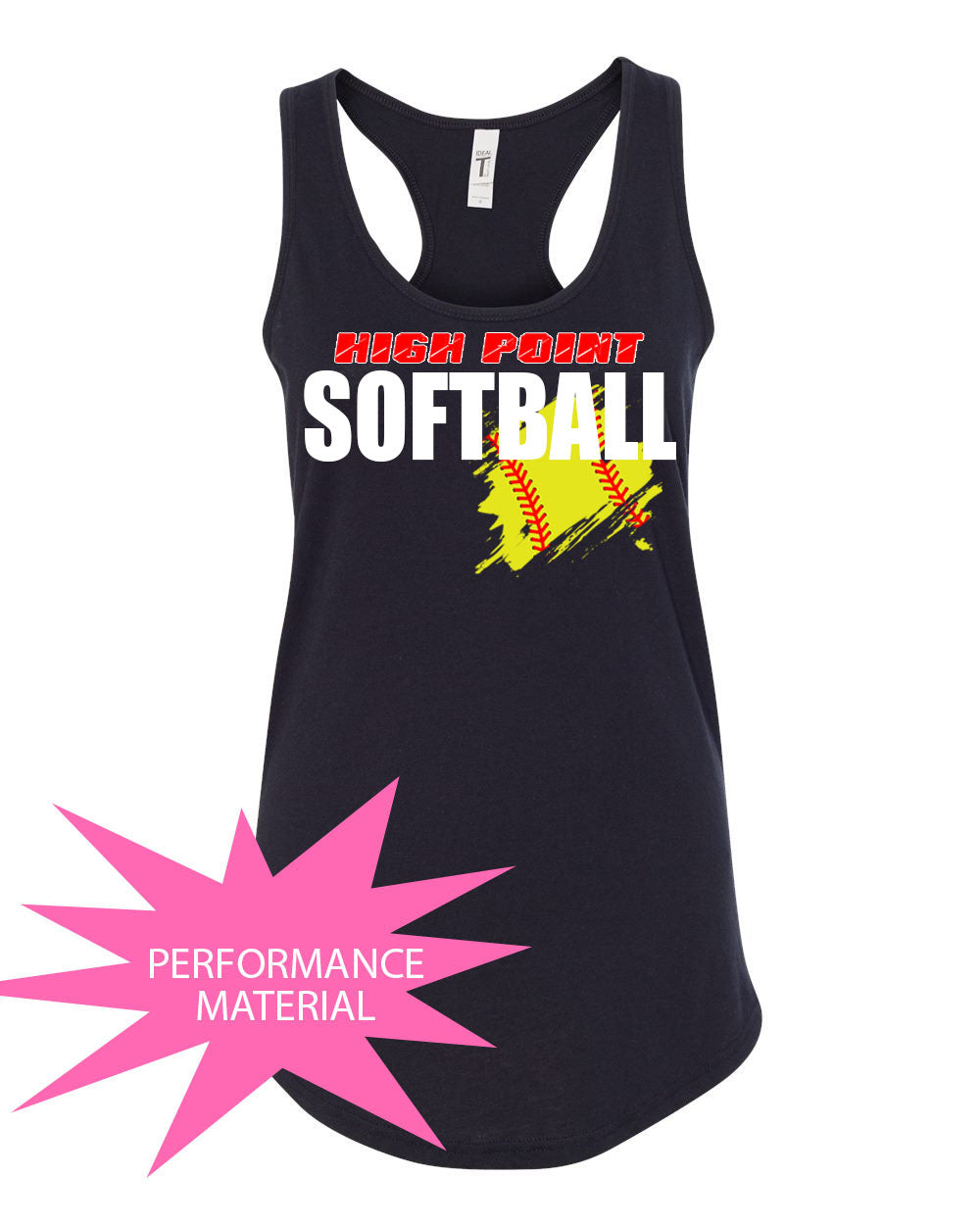 High Point Softball  Design 3 Performance Racerback Tank Top