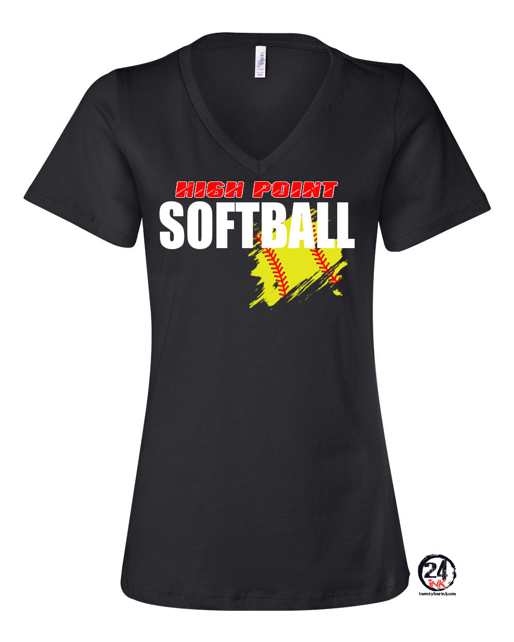 High Point Softball Design 3 V-neck T-Shirt