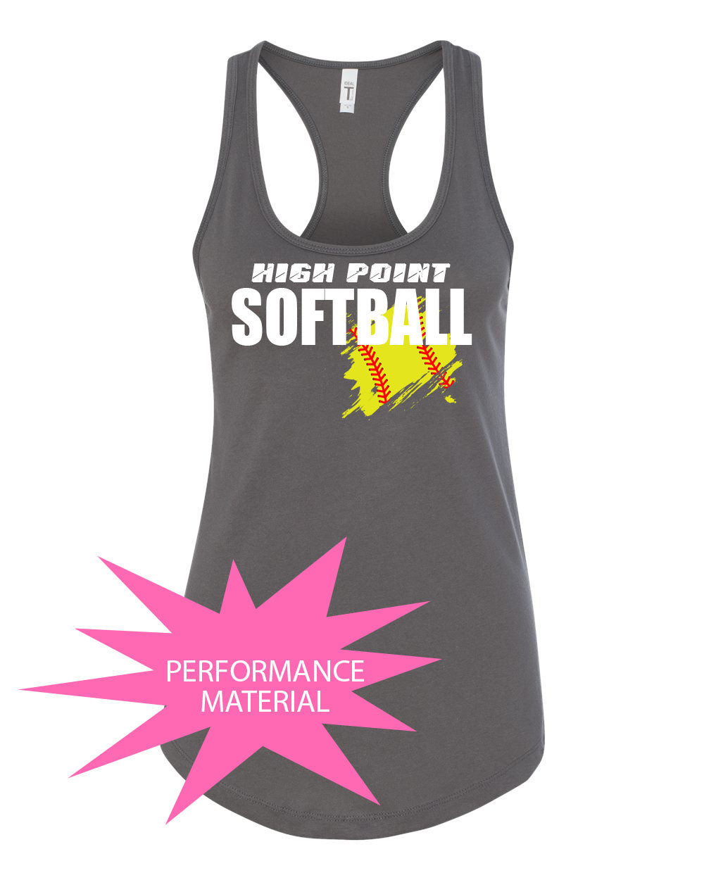High Point Softball  Design 3 Performance Racerback Tank Top