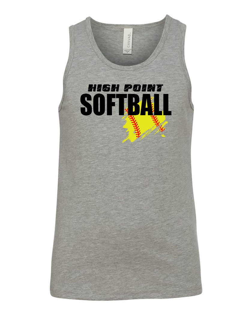High Point Softball design 3 Ladies Muscle Tank Top