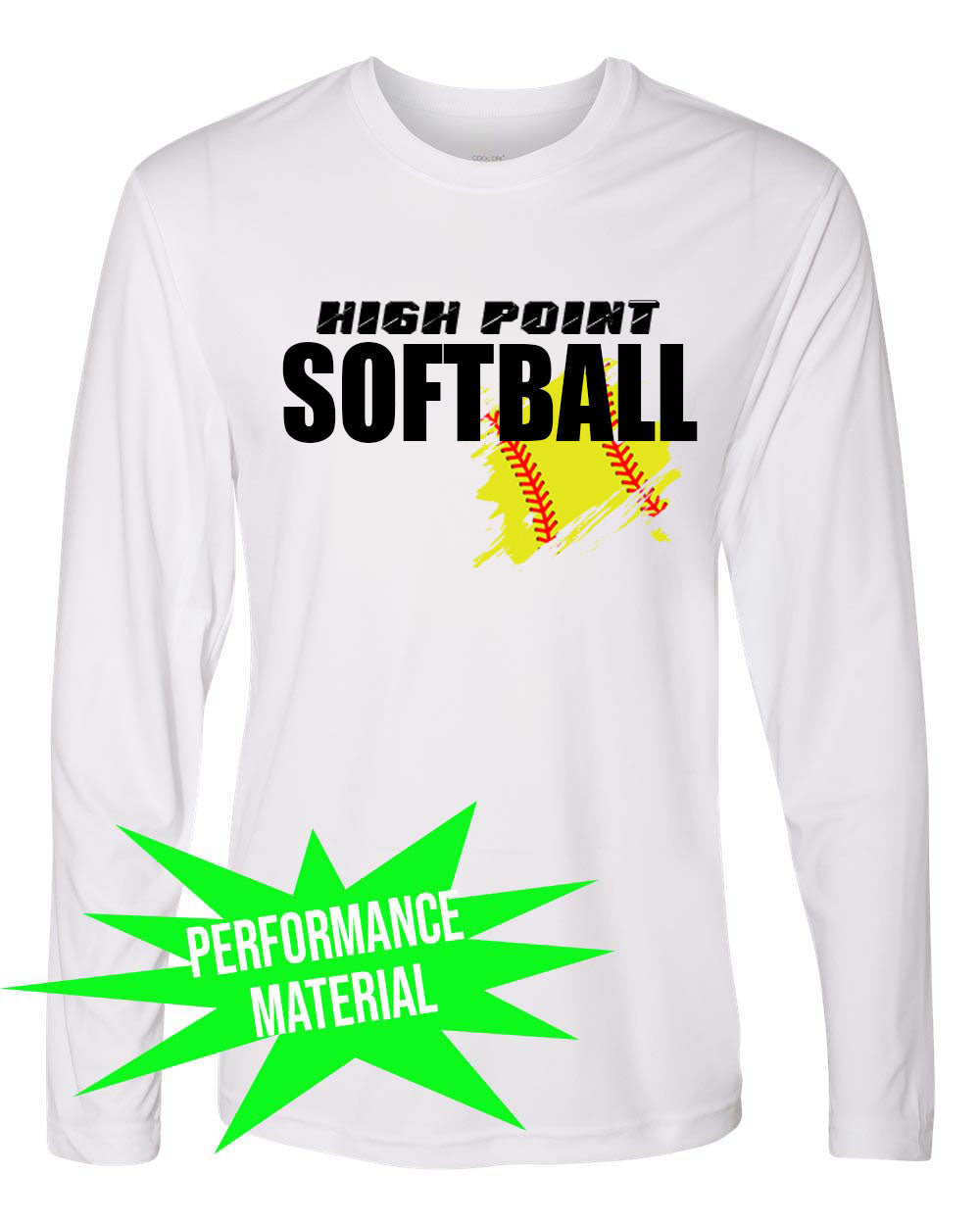 High Point Softball Performance Material Design 3 Long Sleeve Shirt