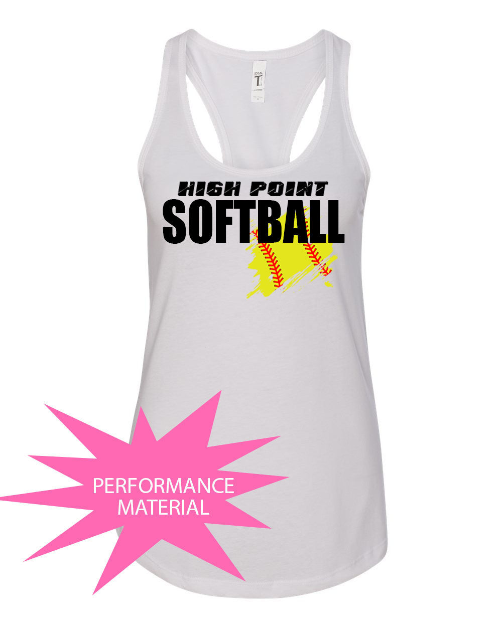 High Point Softball  Design 3 Performance Racerback Tank Top