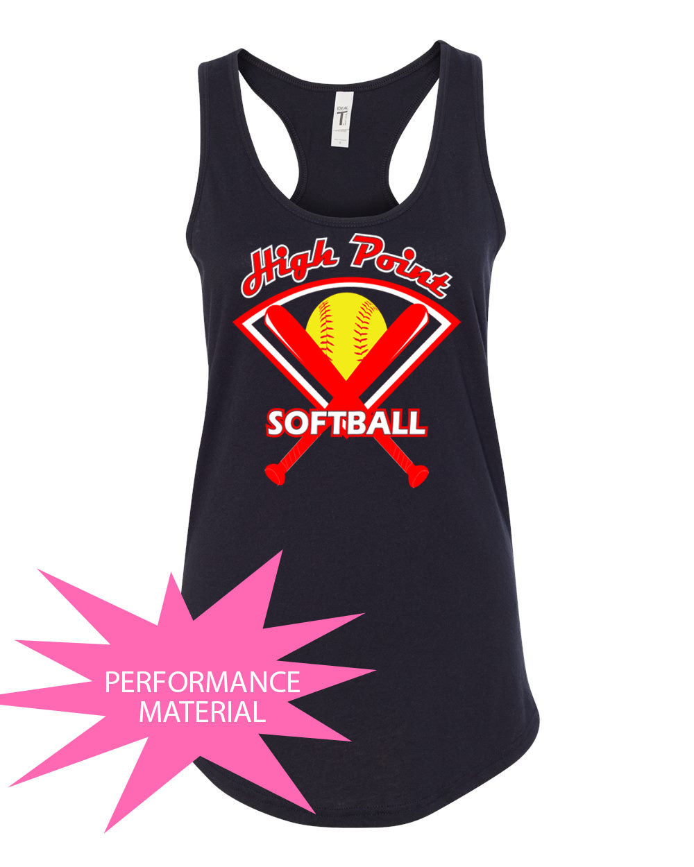 High Point Softball  Design 4 Performance Racerback Tank Top