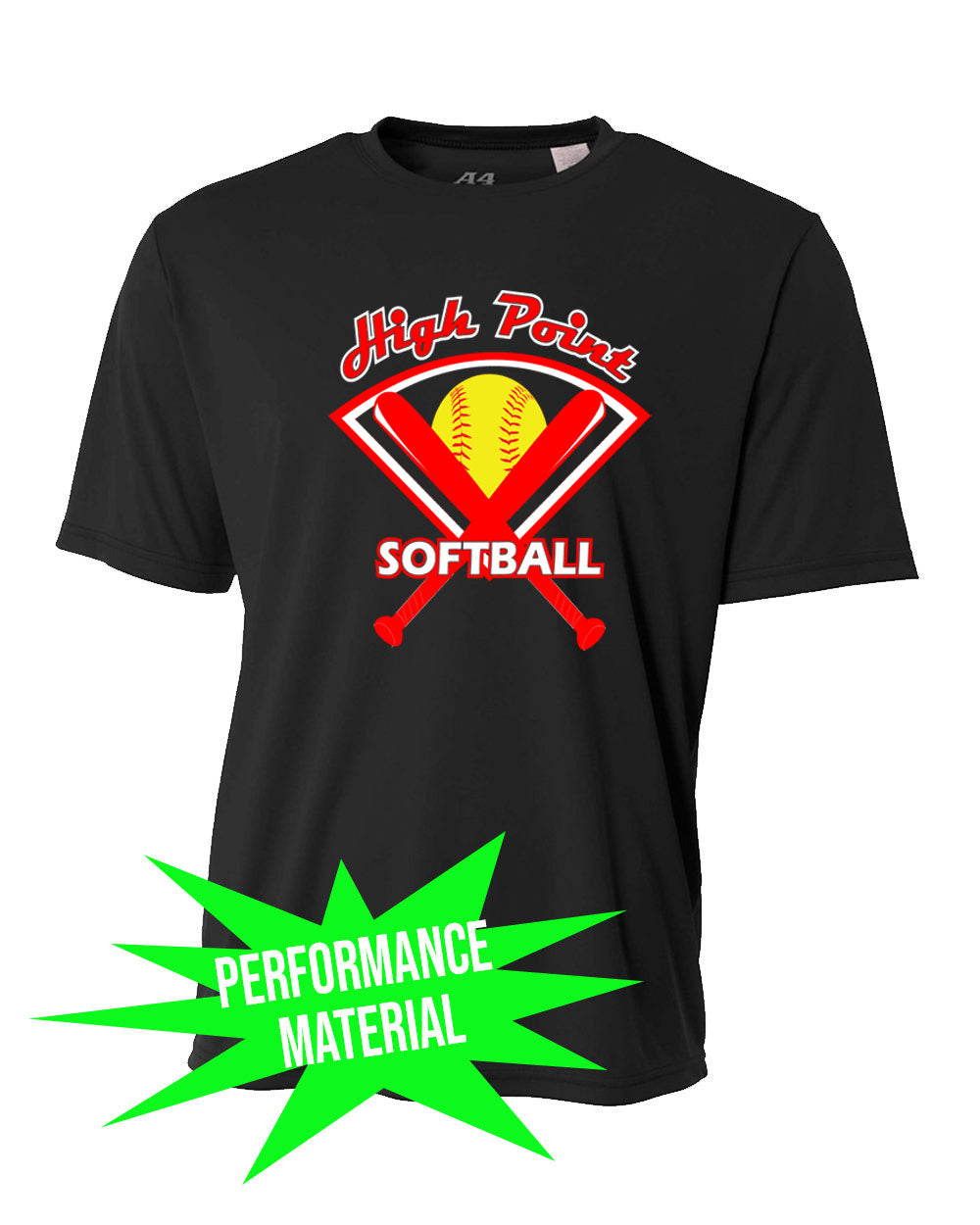 High Point Softball Performance Material design 4 T-Shirt