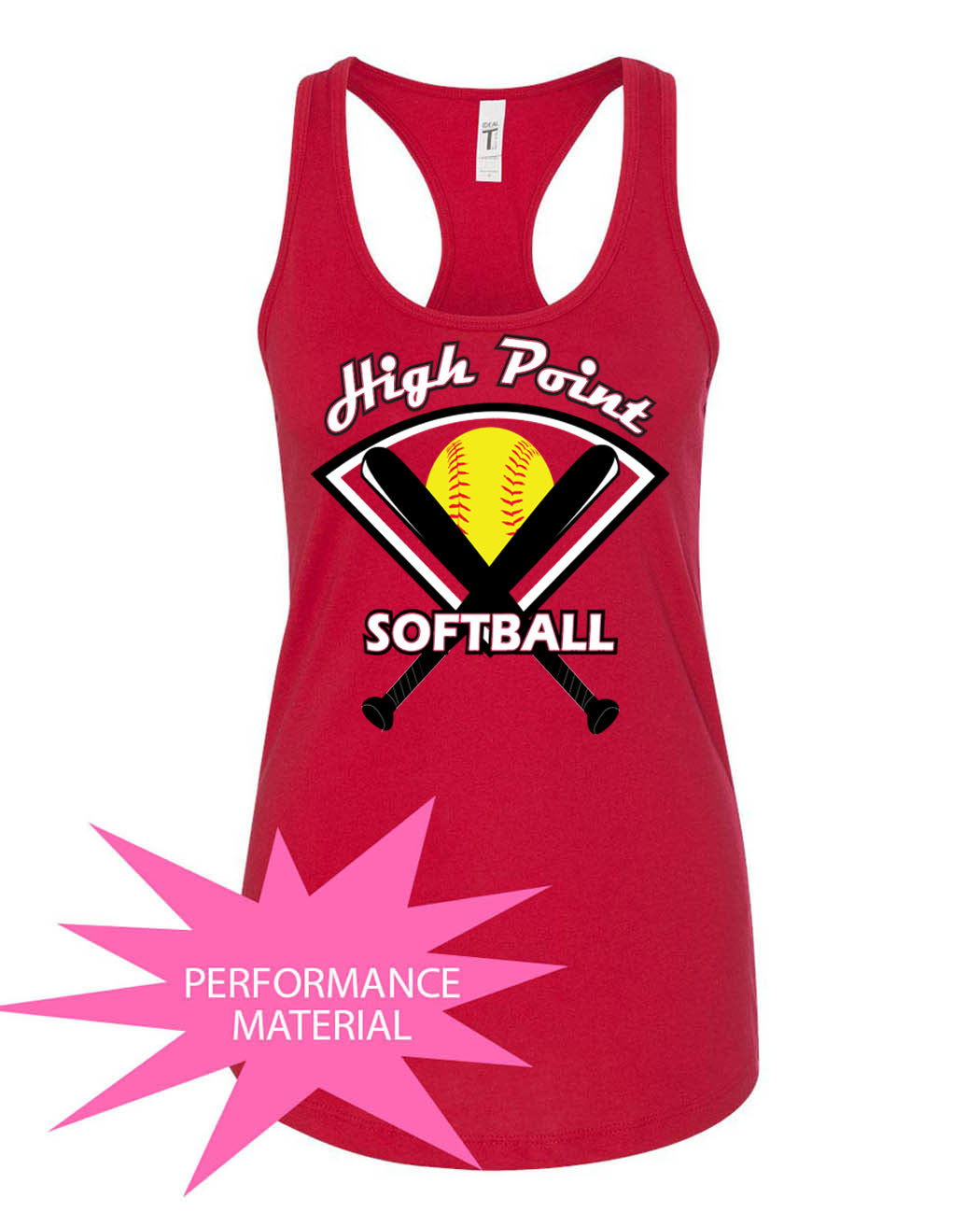 High Point Softball  Design 4 Performance Racerback Tank Top