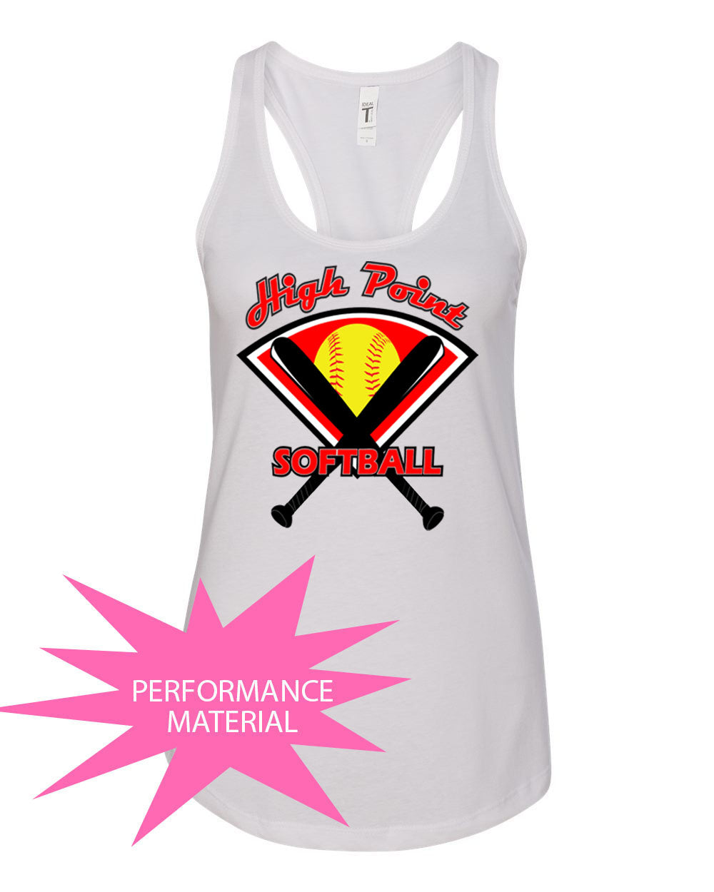 High Point Softball  Design 4 Performance Racerback Tank Top