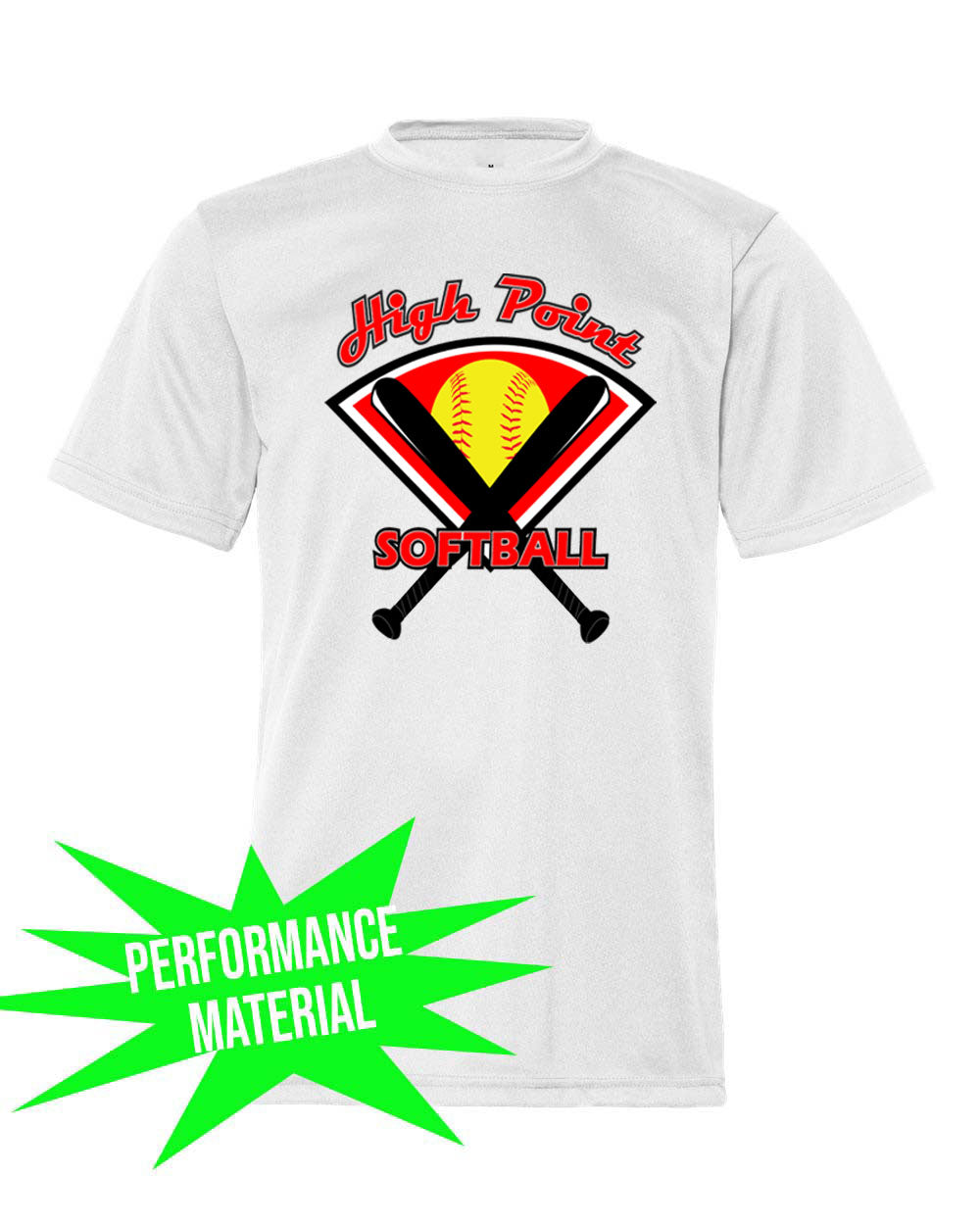 High Point Softball Performance Material design 4 T-Shirt