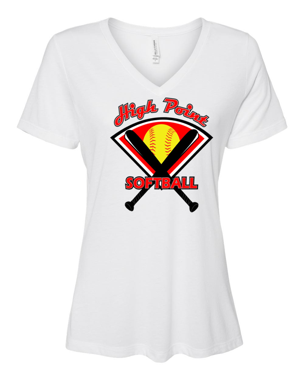 High Point Softball Design 4 V-neck T-Shirt