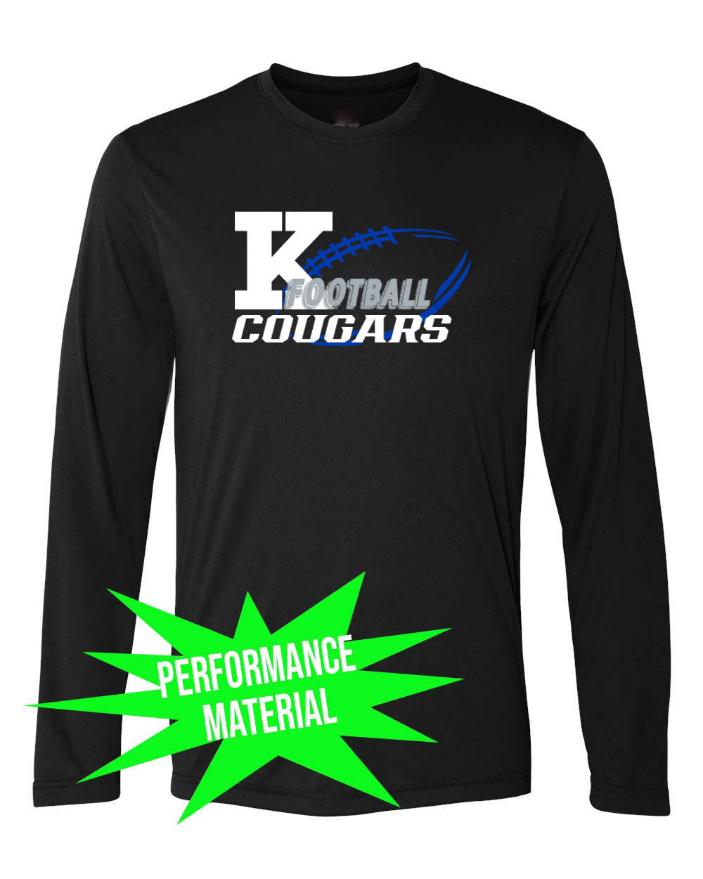 KHS Football Performance Material Design 3 Long Sleeve Shirt