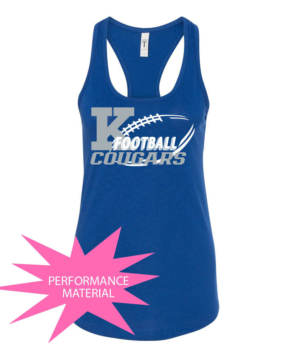 KHS Football Performance Racerback Tank Top Design 3