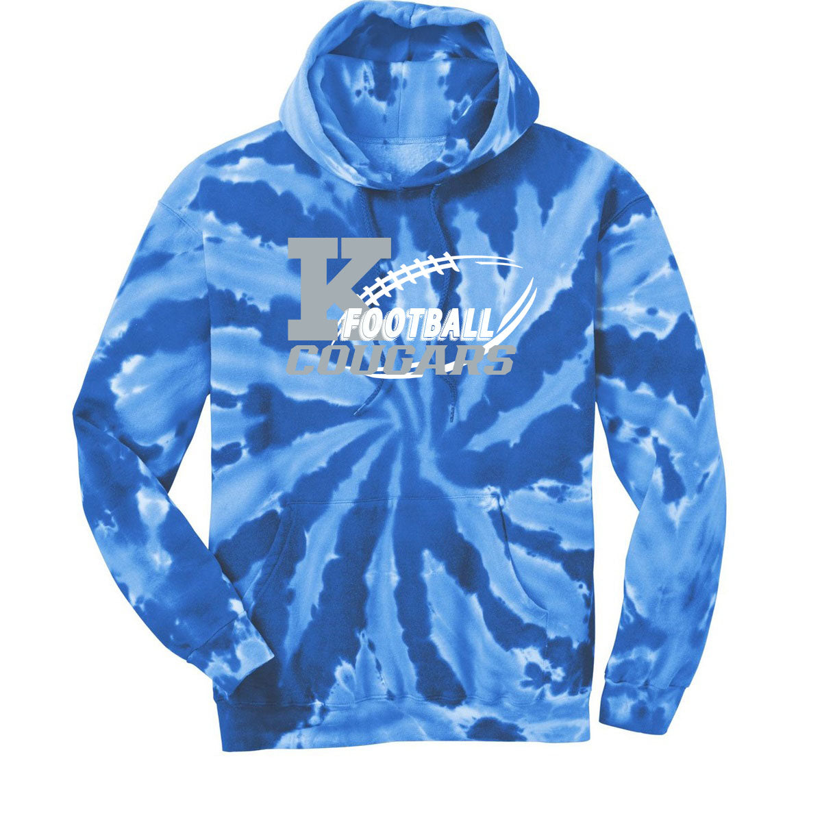 KHS Football Tie-Dye Hooded Sweatshirt Design 3