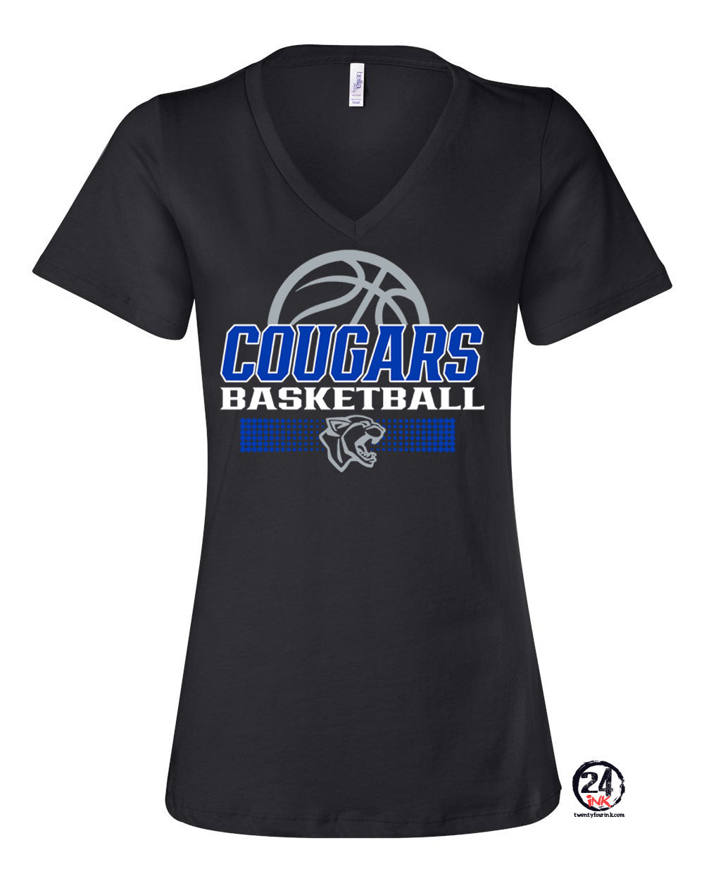 Kittatinny Basketball Design 6 V-neck T-Shirt