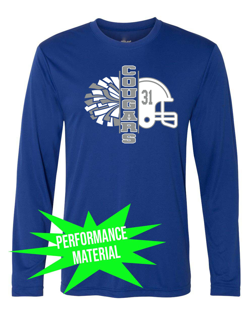 Kittatinny Football Performance Material Design 7 Long Sleeve Shirt