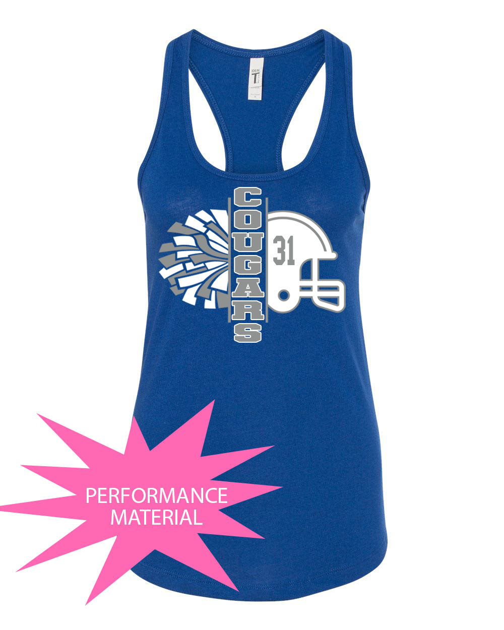 Kittatinny Football Design 7 Performance Racerback Tank Top
