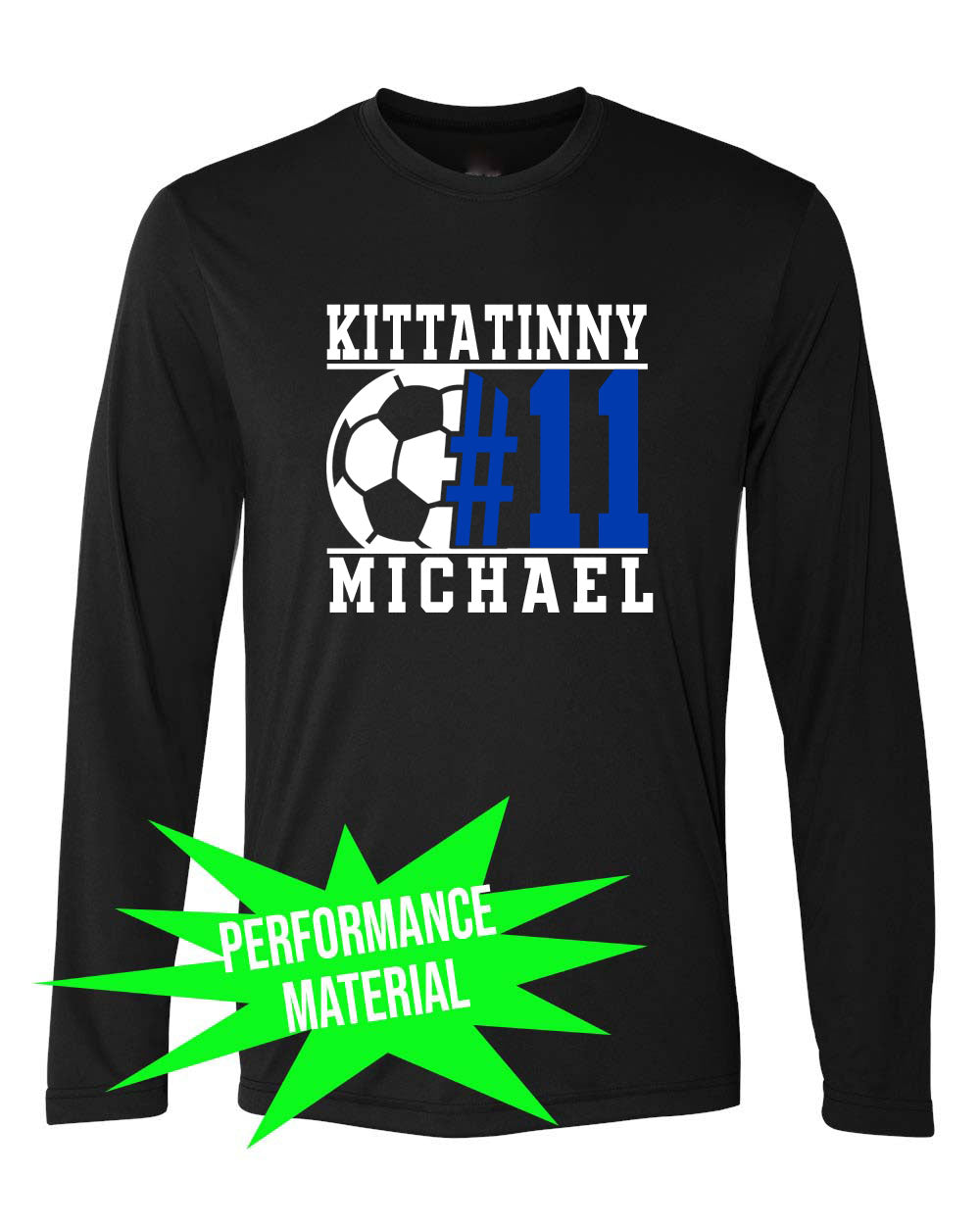 Kittatinny Soccer Performance Material Design 5 Long Sleeve Shirt