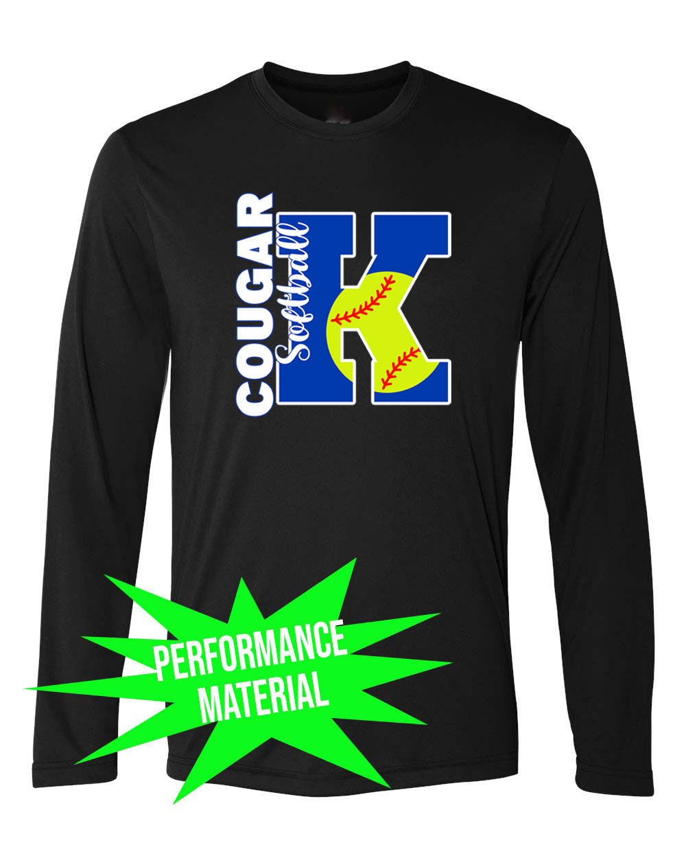 Kittatinny Softball Performance Material Long Sleeve Shirt Design 5