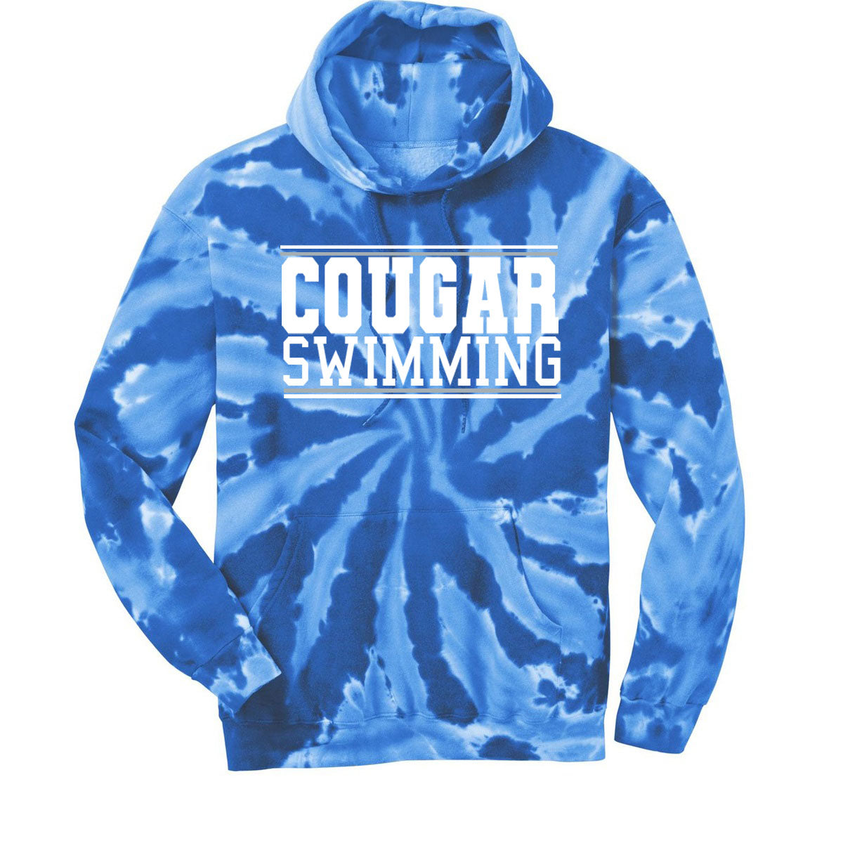 Kittatinny Swimming Tie-Dye Hooded Sweatshirt Design 1