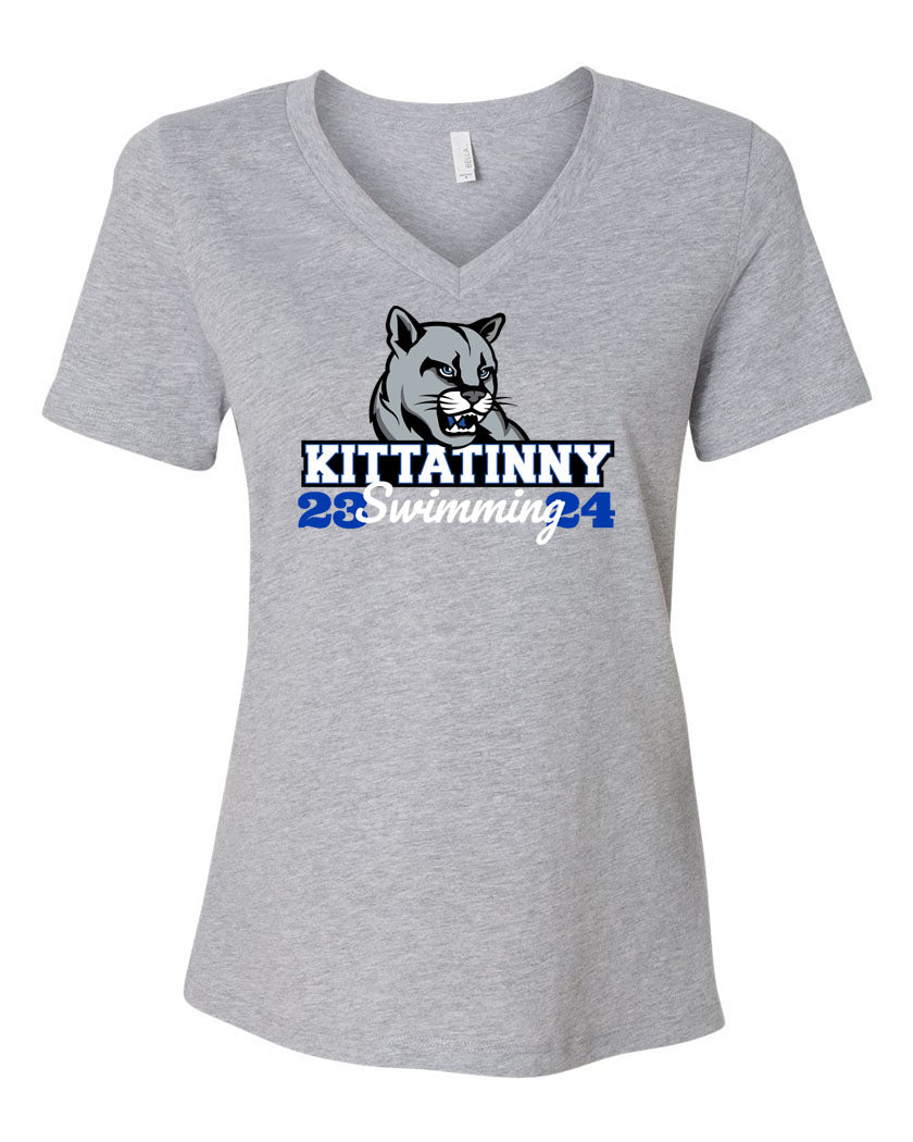 Kittatinny Swimming Design 2 V-neck T-Shirt