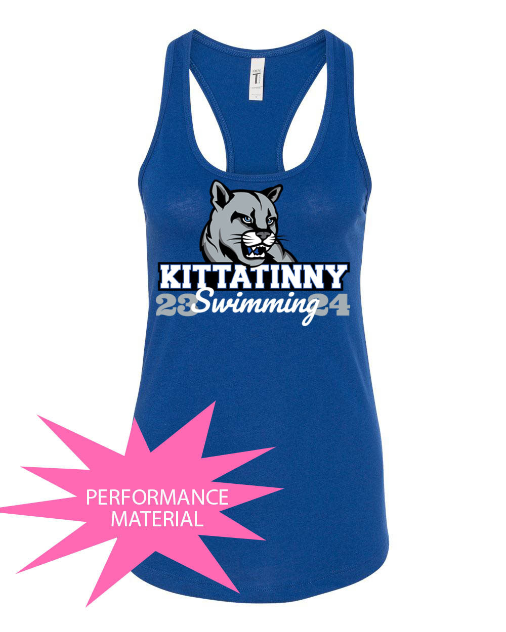 Kittatinny Swimming Performance Racerback Tank Top Design 2