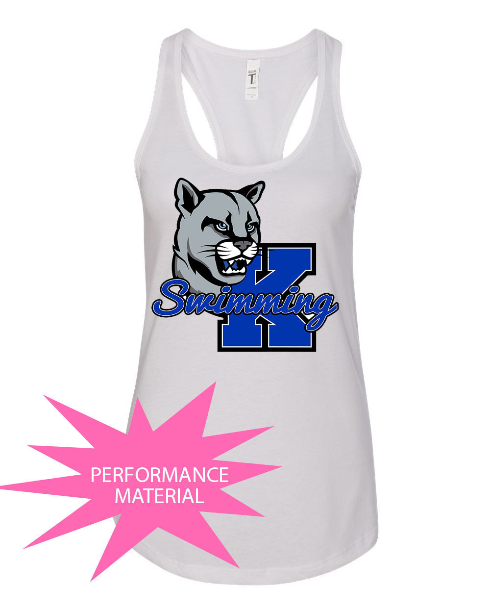 Kittatinny Swimming Performance Racerback Tank Top Design 3