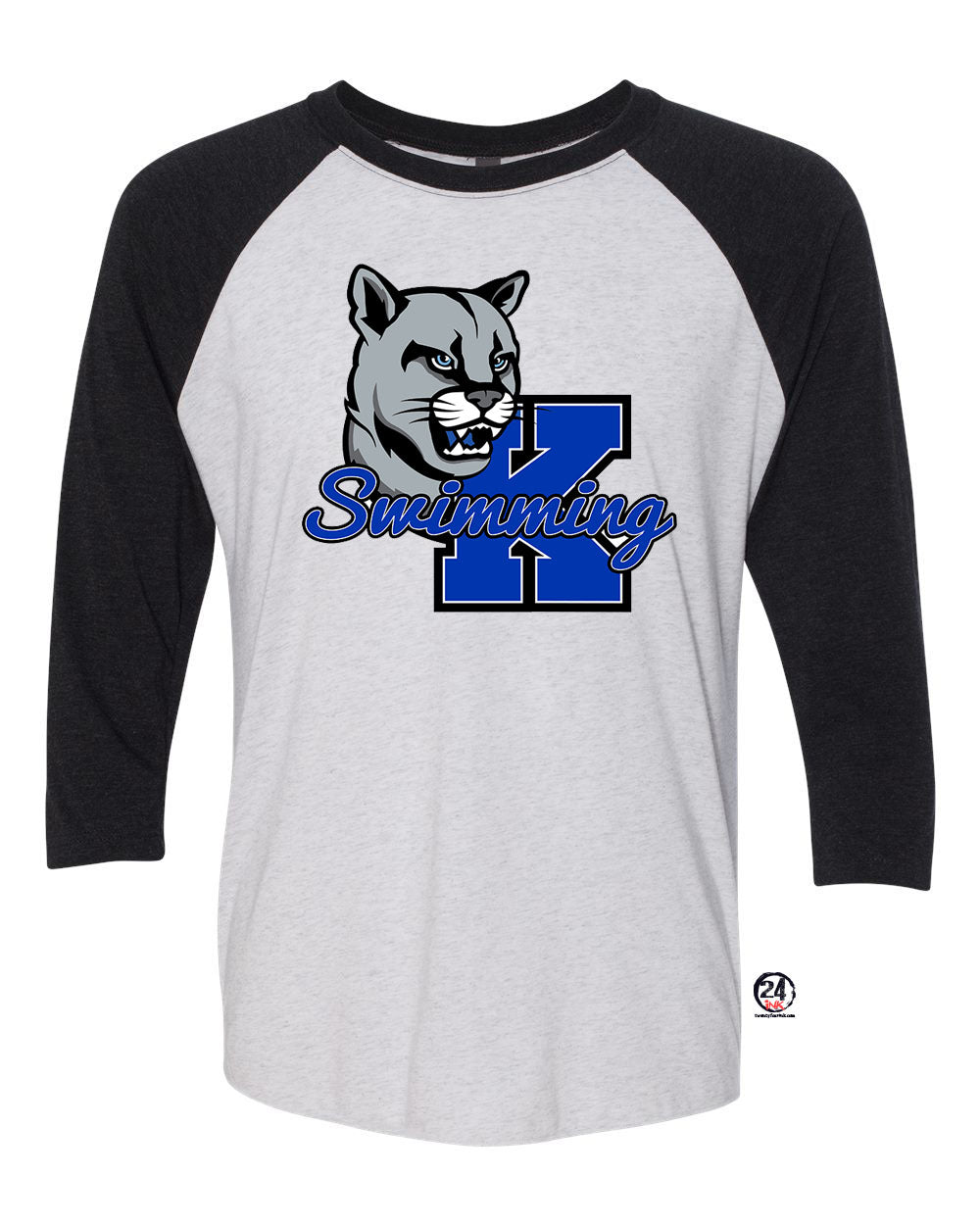 Kittatinny Swimming Design 3 raglan shirt