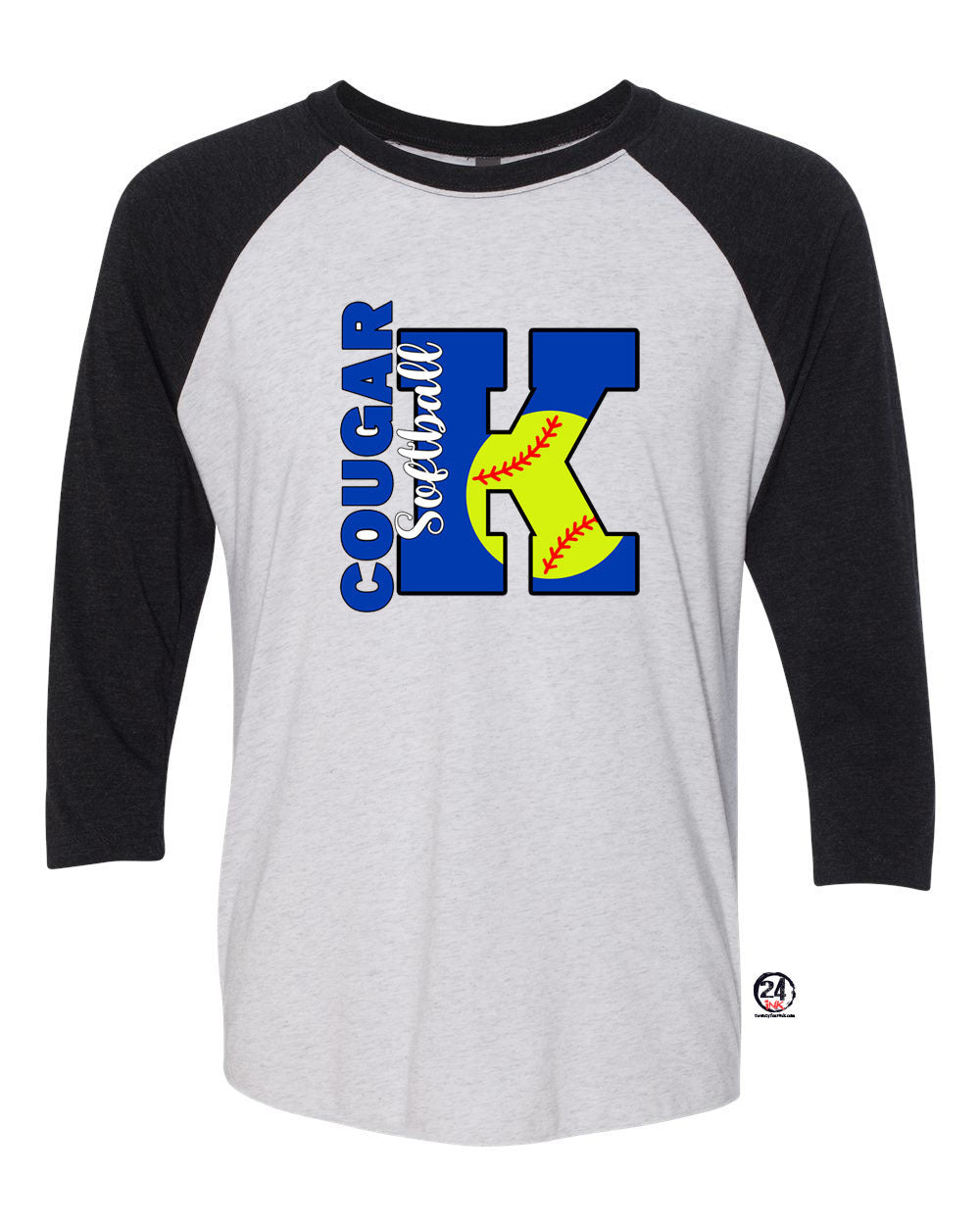Kittatinny Softball raglan shirt Design 5