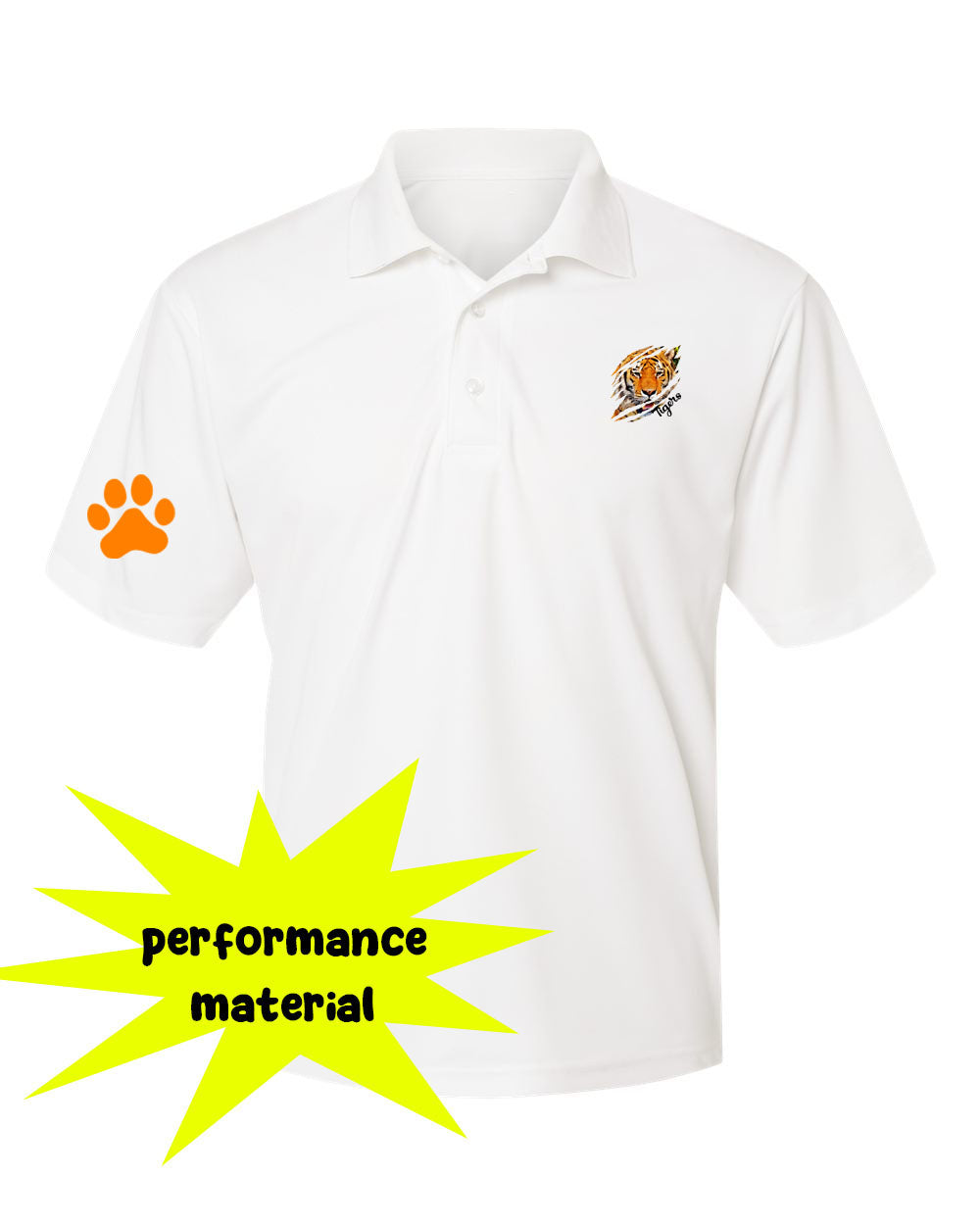 Lafayette Tigers Performance Material Polo T-Shirt Design 10