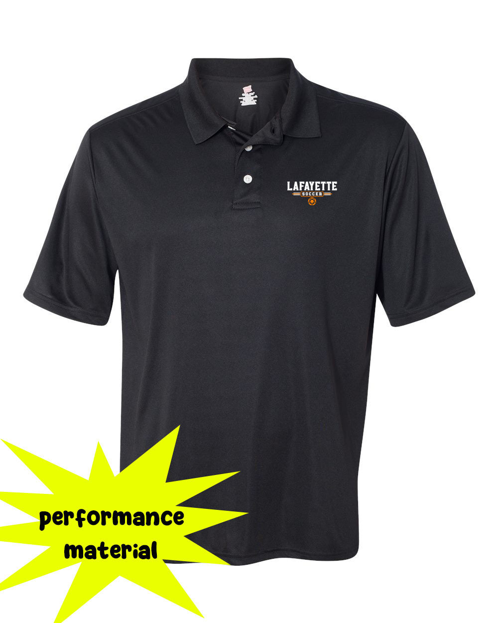 Lafayette Soccer Performance Material Polo T-Shirt Design 3