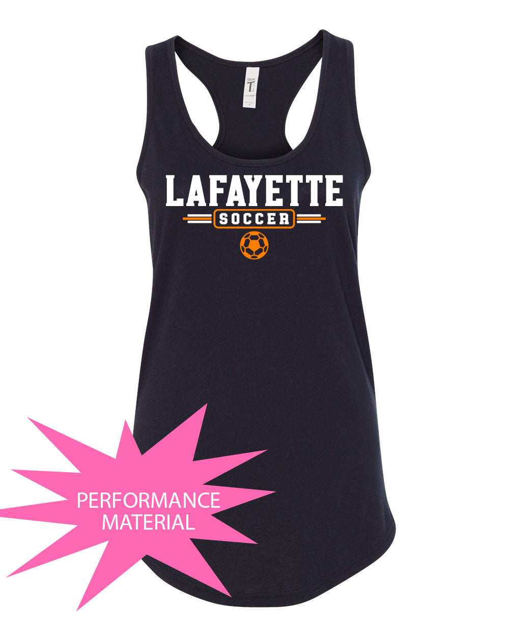 Lafayette Soccer Performance Racerback Tank Top Design 3
