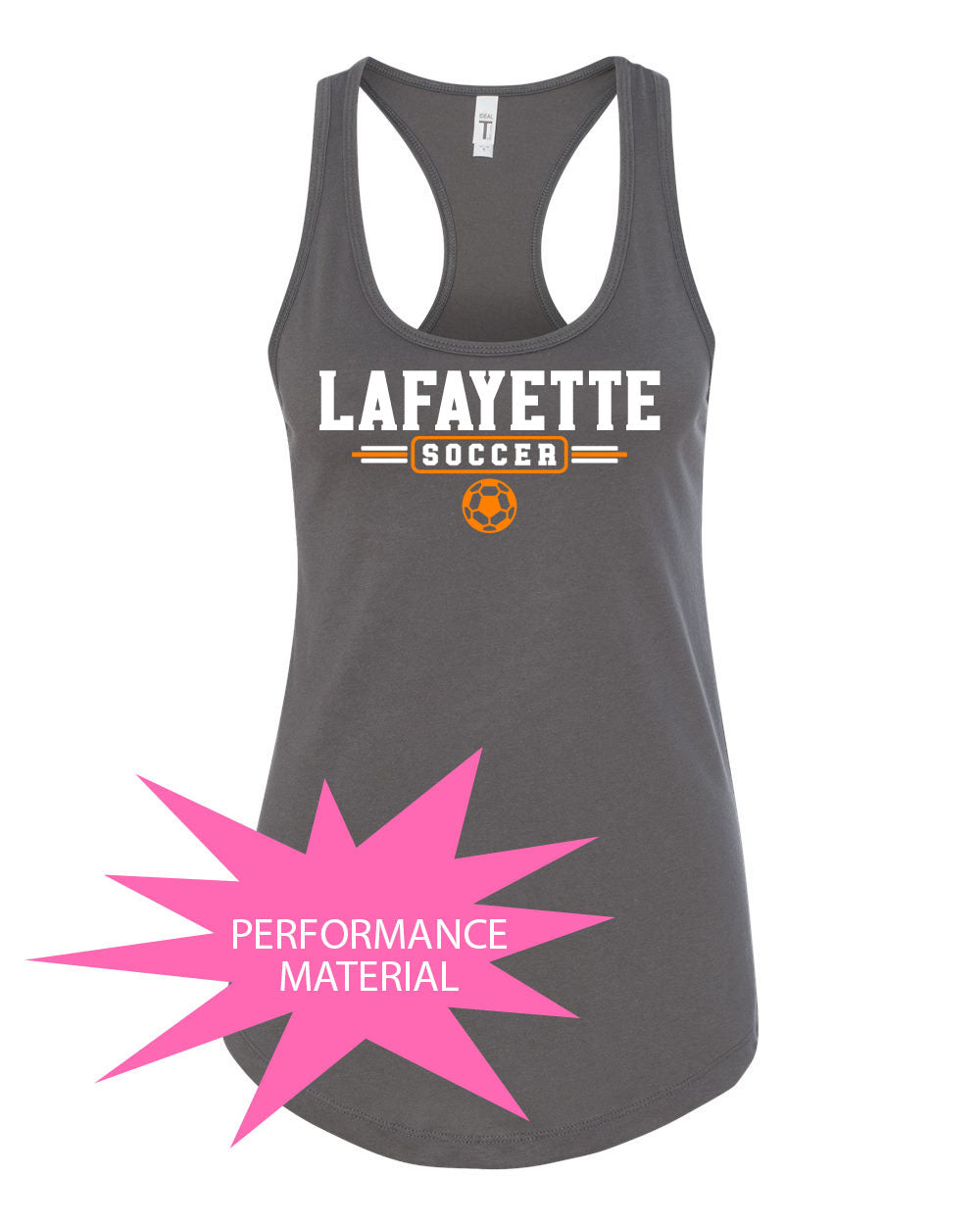 Lafayette Soccer Performance Racerback Tank Top Design 3