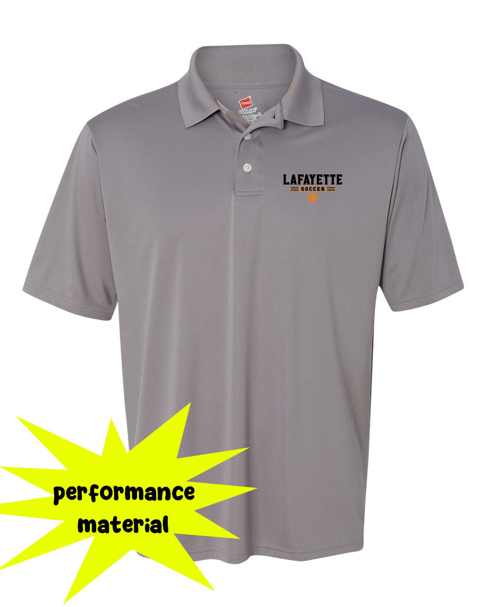 Lafayette Soccer Performance Material Polo T-Shirt Design 3