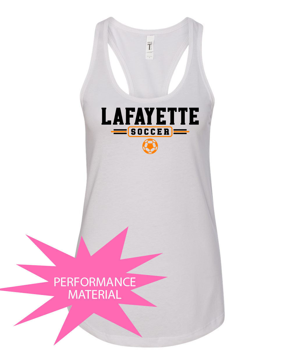 Lafayette Soccer Performance Racerback Tank Top Design 3