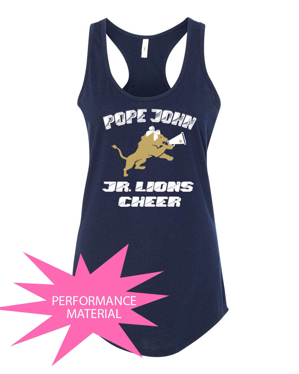 Lions Cheer Design 3 Performance Racerback Tank Top