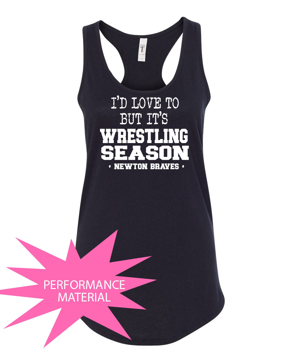 Newton Wrestling Performance Racerback Tank Top Design 10