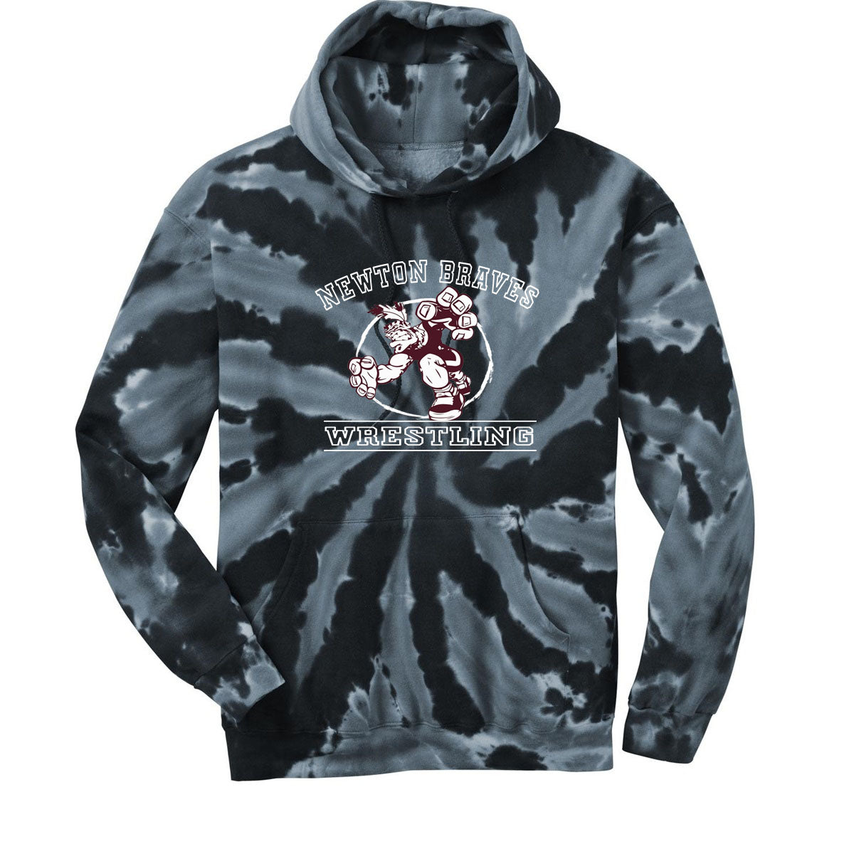 Newton Wrestling Tie-Dye Hooded Sweatshirt Design 8