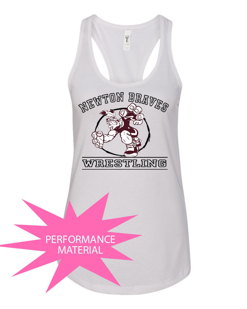 Newton Wrestling Performance Racerback Tank Top Design 8
