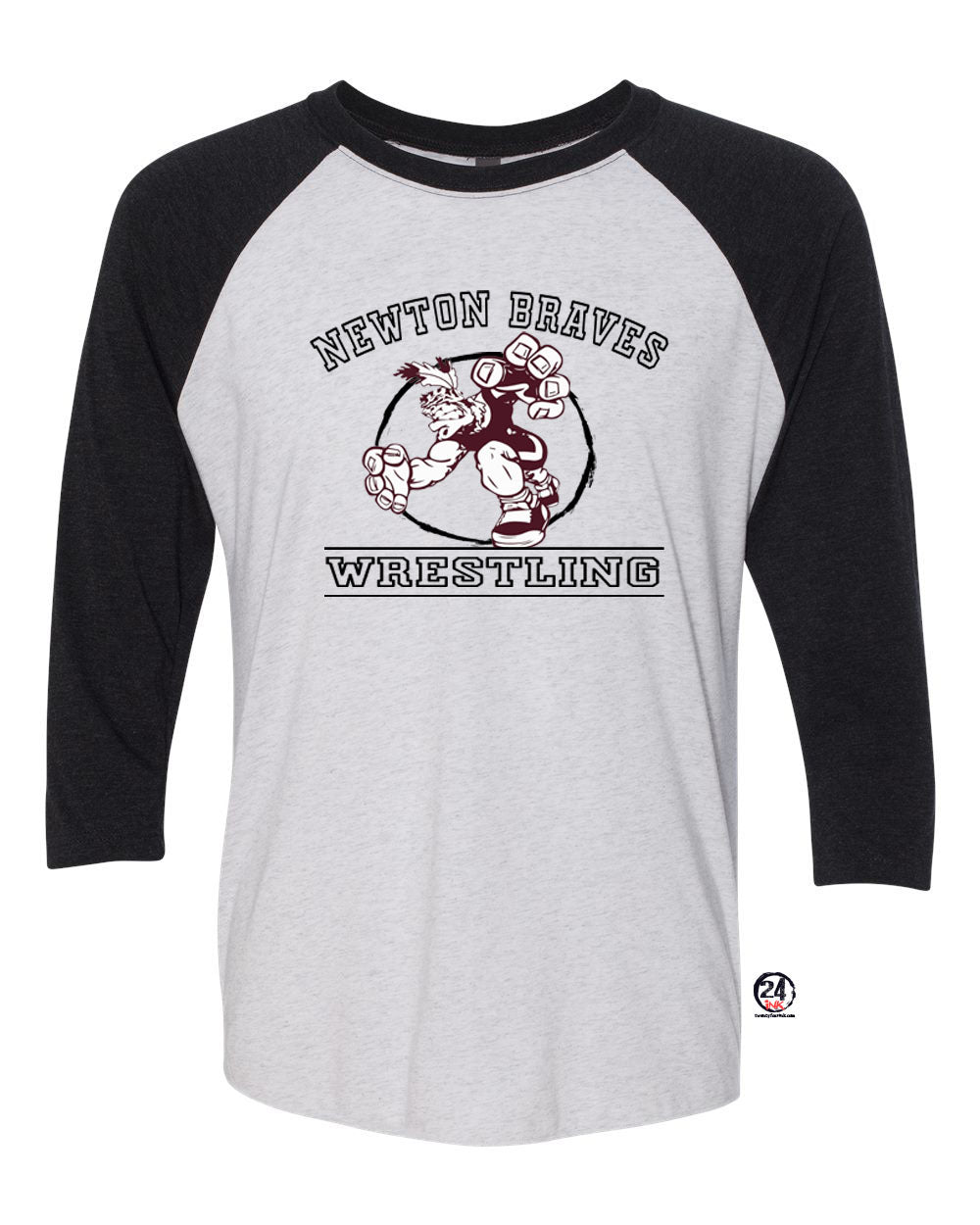 Newton Wrestling Design 8 raglan shirt