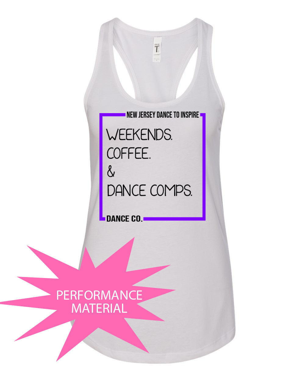 NJ Dance Performance Racerback Tank Top Design 17