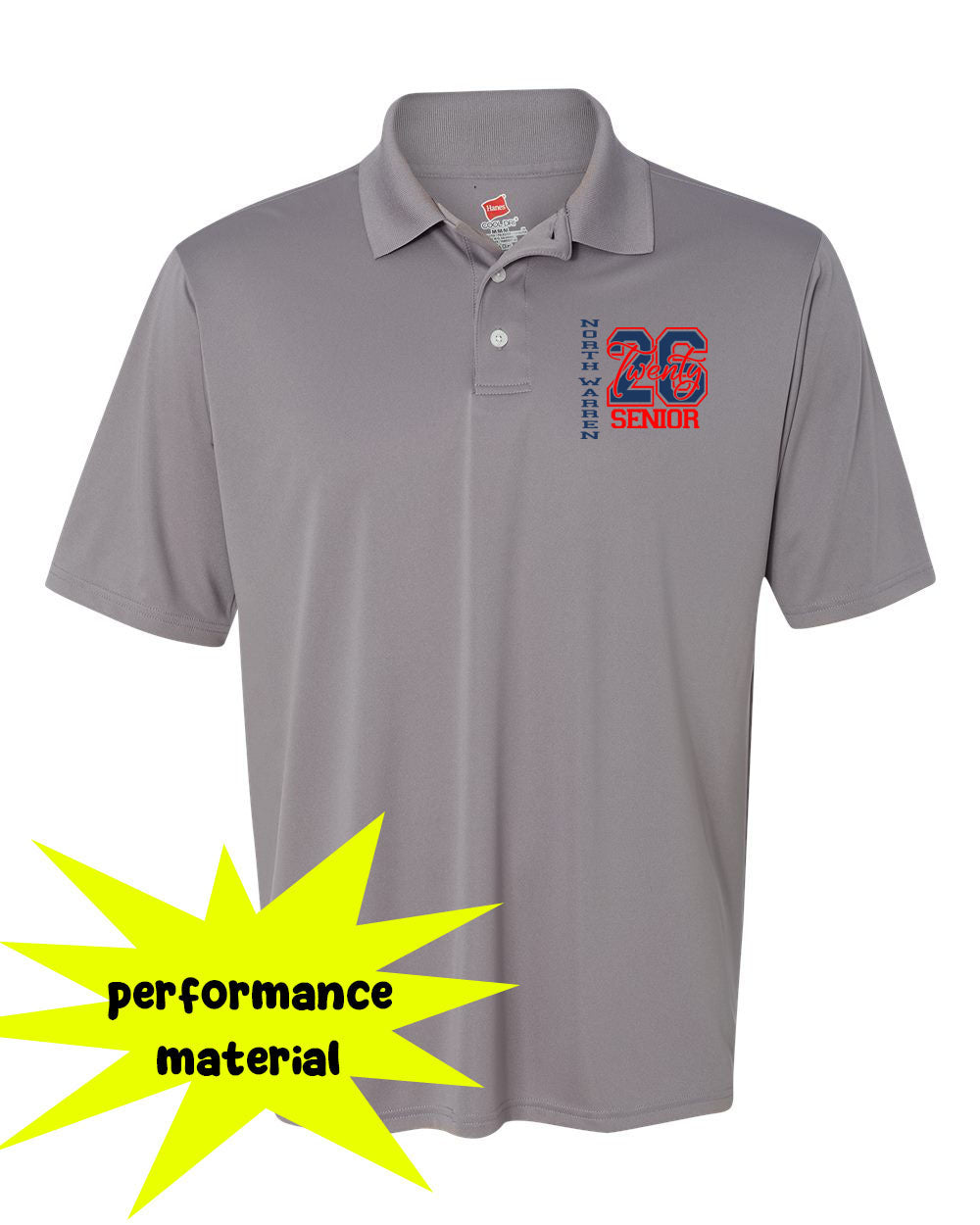 North Warren Performance Material Polo T-Shirt Design 16
